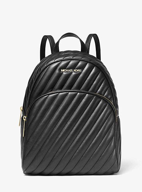 michael michael kors abbey medium quilted leather backpack black real|Michael Kors abbey backpack.